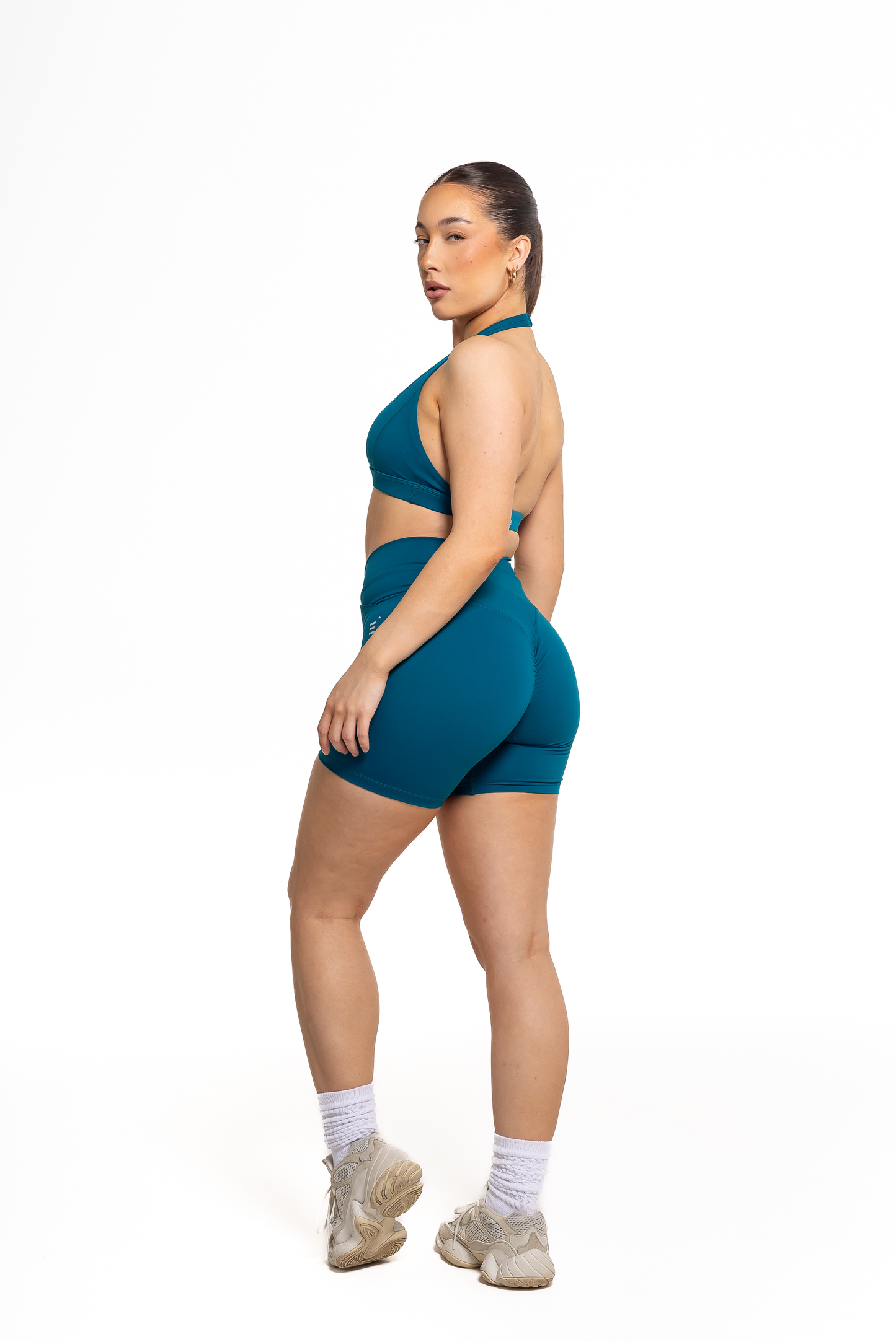 Crossover Scrunch Shorts - Ocean Teal