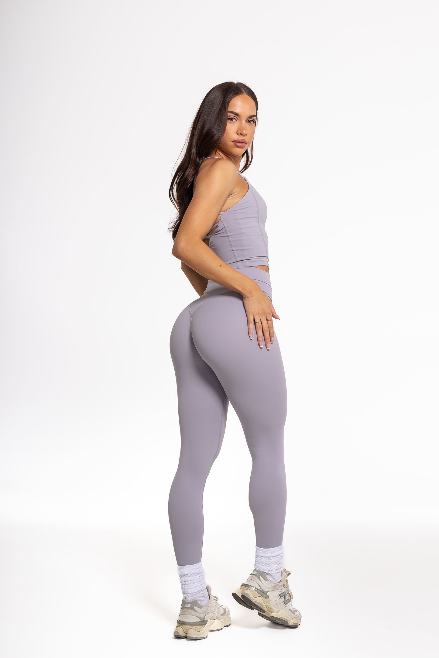 Crossover Leggings - Lilac Grey *Bundle 3 for 20% off