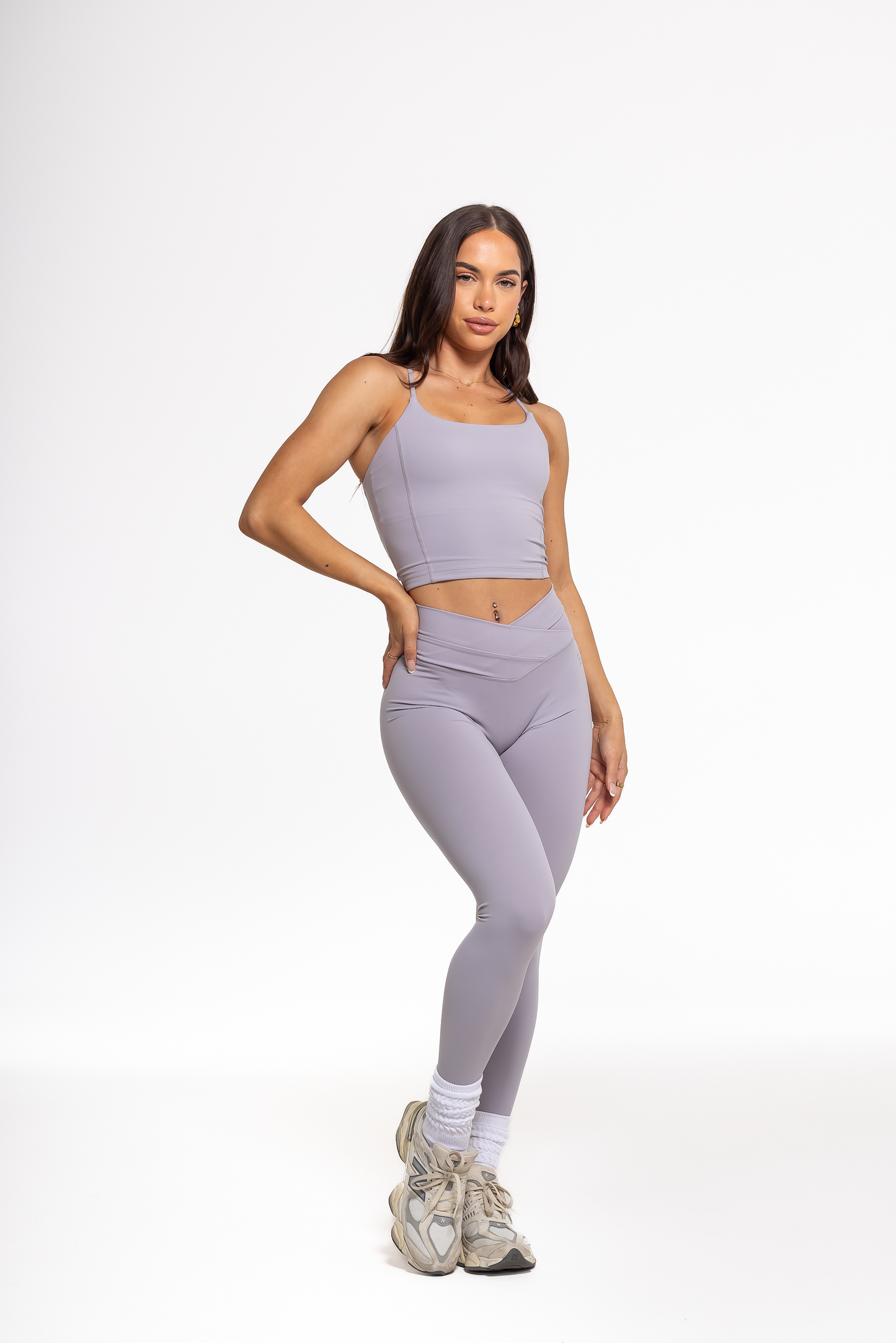 Crossover Leggings - Lilac Grey *Bundle 3 for 20% off