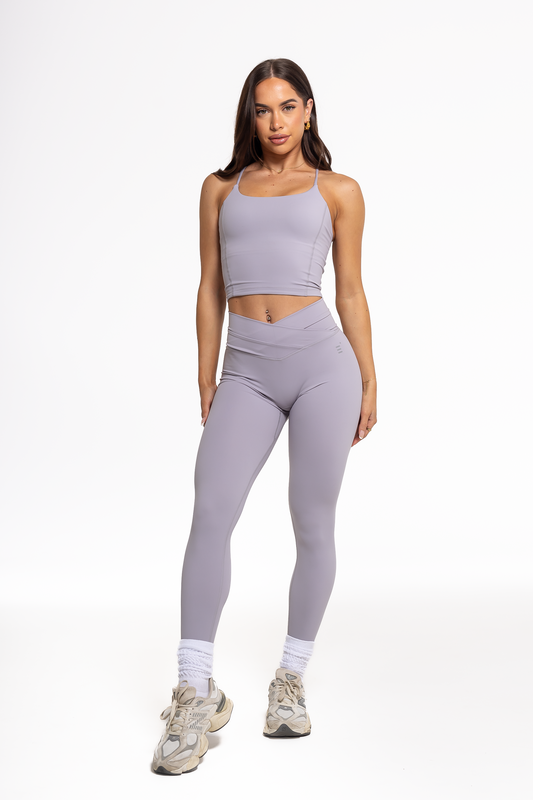 Crossover Leggings - Lilac Grey *Bundle 3 for 20% off