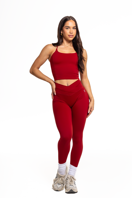 Crossover Leggings - Wine Red *Bundle 3 for 20% off