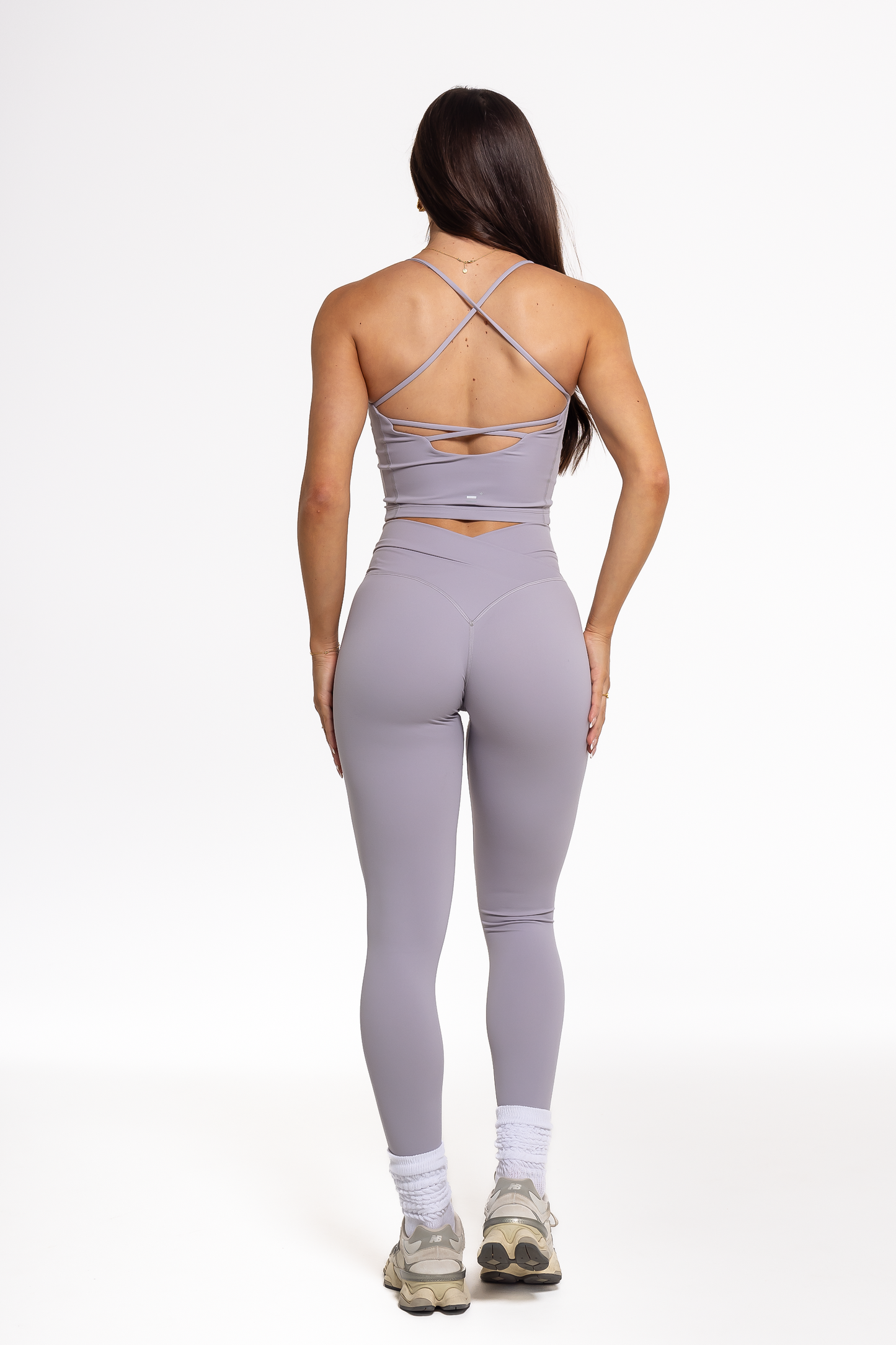 Crossover Leggings - Lilac Grey *Bundle 3 for 20% off