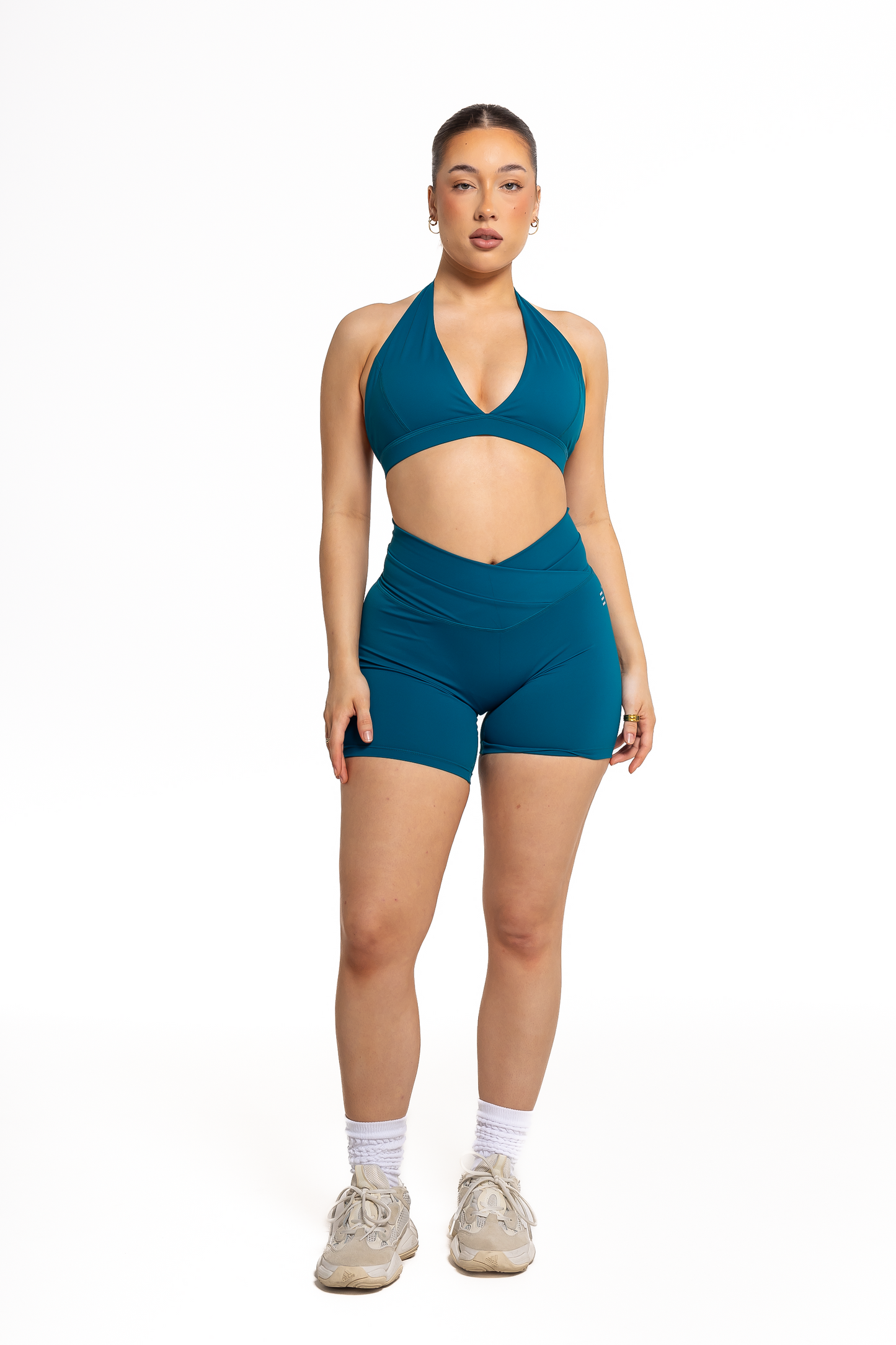 Crossover Scrunch Shorts - Ocean Teal