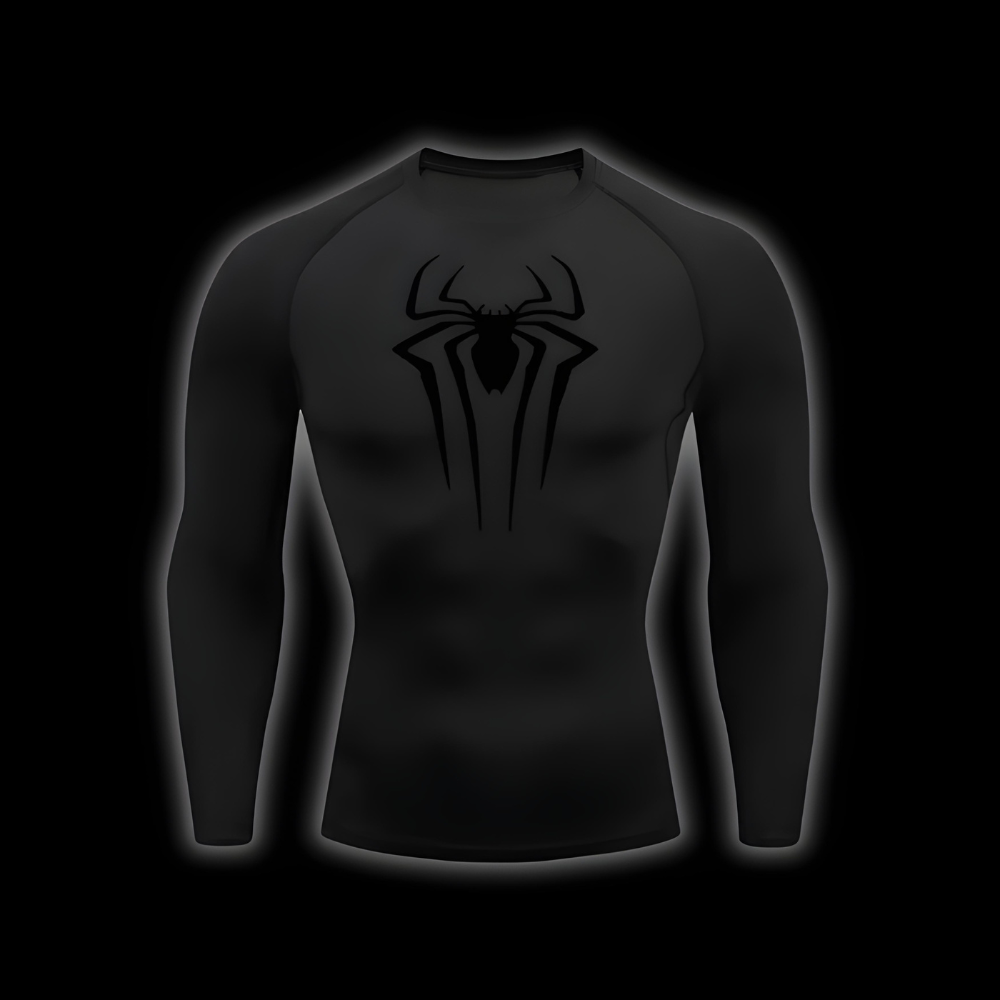 Spider Total Black Compression Shirt