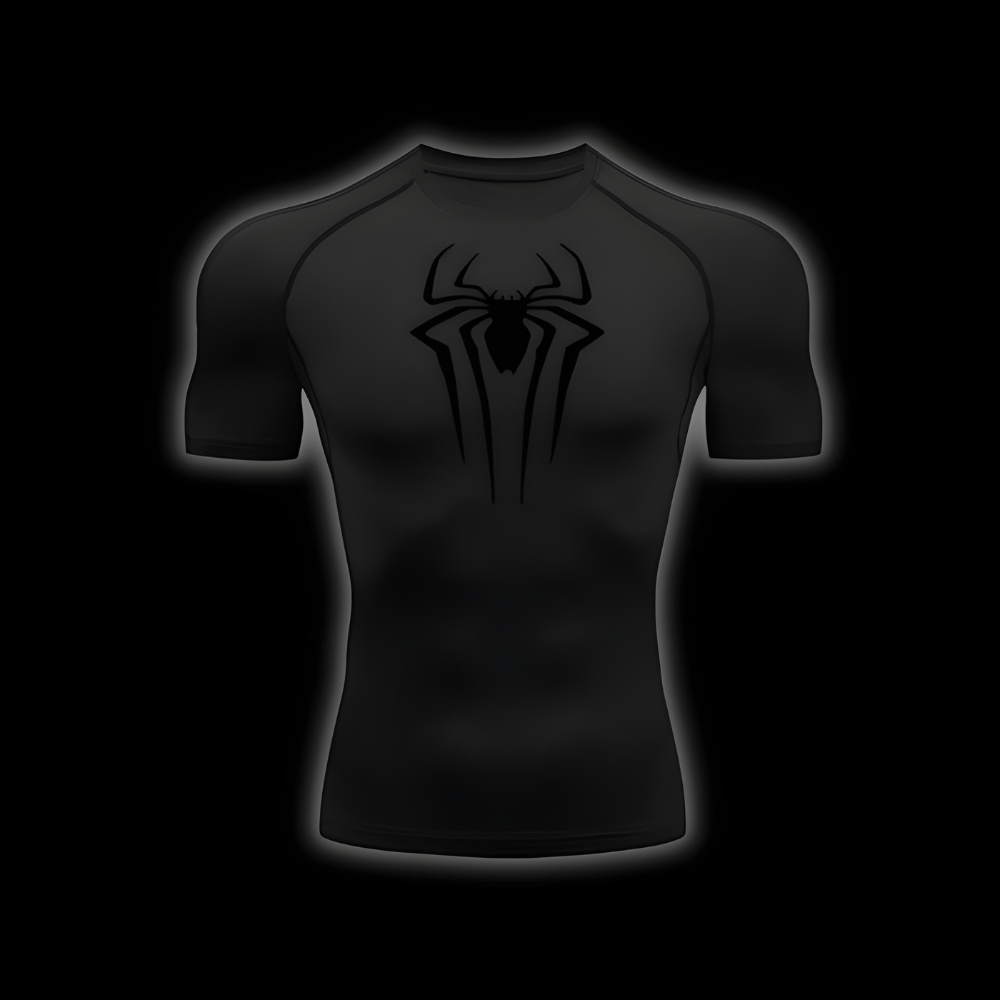 Spider Total Black Compression Shirt